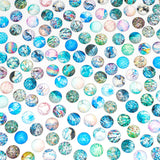 Glass Cabochons, Ocean & Marble Pattern, Half Round/Dome, Mixed Patterns, 25mm, 70pcs/bag, 2 bags/box