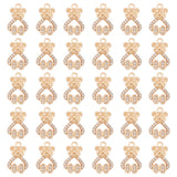 30Pcs Alloy Crystal Rhinestone Pendants, Bear, Golden, 20x13x2.5mm, Hole: 1.8mm