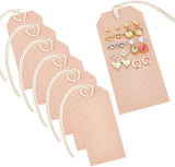 PU Leather Earring Displays, PeachPuff, 25cm, Hole: 1.2mm