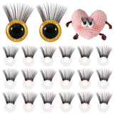 20Pcs Acrylic Doll Eyelashes, Doll Eye Make Up Accessories, for Doll DIY Craft Making, Black, 20mm
