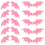 Leather Bat's Left & Right Wing Ornament Accessories, for Hair Ornament & Costume Accessory, Hot Pink, 60x35x2mm, 20pcs/style