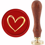 Brass Wax Seal Stamp with Handle, for DIY Scrapbooking, Heart Pattern, 3.5x1.18 inch(8.9x3cm)