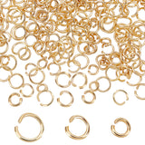 300Pcs 3 Styles 304 Stainless Steel Open Jump Rings, Round Ring, Real 18K Gold Plated, 4~6x0.8mm, 20 Gauge, 100pcs/style