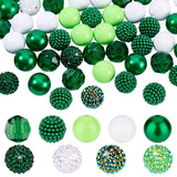 Mixed Style Acrylic Beads, and ABS Plastic Imitation Pearl Beads, Mixed Color, 19~20x18~20mm, Hole: 1.8~3mm, 58pcs/box