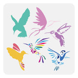 PET Hollow Out Drawing Painting Stencils, for DIY Scrapbook, Photo Album, Hummingbird, 30x30cm