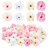 100Pcs 4 Colors Cloth Imitation Rose, Artificial Flower Heads, Festival & Party Supplies, Mixed Color, 36~38x35~35mm, Hole: 2mm, 25pcs/color