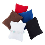 Lint Bracelet/Watch Pillow Jewelry Displays, Mixed Color, 80x75x47mm, 5 colors, 4pcs/color, 20pcs/set