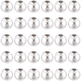 Brass Spacer Beads, Long-Lasting Plated, Round, 925 Sterling Silver Plated, 6x5.5mm, Hole: 2mm, about 100pcs