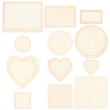 12 Sets 4 Style Wooden Basket Bottoms, Crochet Basket Base, Round & Heart & Square & Rectangle, for Basket Weaving Supplies and Home Decoration Craft, BurlyWood, 1 sets/style