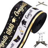 3 Bundles 3 Styles Graduation Theme Printed Polyester Ribbons, for Gift Wrapping, Party Decoration, Mixed Color, 3/8~1 inch(9.8~25mm), about 4.92 Yards(4.5m)/Bundle, 1 bundle