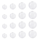 Handmade Blown Glass Globe Beads, Round, Clear, 9.5~18.5x9~15.5mm, Hole: 1~2.5mm, 32pcs/box