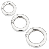 3Pcs 3 Styles 925 Sterling Silver Spring Gate Rings with 925 Stamp, Silver, 9 Gauge, 10~14x3mm, Hole: 6~9.5mm, 1pc/style