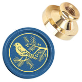 Golden Tone Wax Seal Brass Stamp Head, for Wax Seal Stamp, Bird, 25x14.5mm