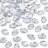 100Pcs Sew on Rhinestone, Acrylic Rhinestone, Garments Accessories, Faceted, Oval, Clear, 18x25mm