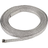 Braided Tinned Wire, Flat, Platinum, 9x1mm, about 13.12 Feet(4m)/pc