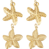 8Pcs 2 Style 304 Stainless Steel Pendants, with Jump Rings, Starfish, Real 14K Gold Plated, 17~18.5x17x2.5~3mm, Hole: 2.8~3.2mm, 4pcs/style