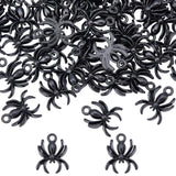 50Pcs Halloween Alloy Pendants, Spider, Electrophoresis Black, 17x13.5x2.5mm, Hole: 1.8mm