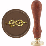 Brass Wax Seal Stamp with Handle, for DIY Scrapbooking, Knot Pattern, 89x30mm