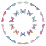 120Pcs 20 Styles Polyester Fabric Wings Crafts Decoration, for DIY Jewelry Crafts Earring Necklace Hair Clip Decoration, Dragonfly Wing & Butterfly, Mixed Color, 6pcs/style