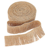 5M Flat Jute Tassel Ribbons, Garment Accessories, BurlyWood, 1-1/2 inch(37mm), about 5.47 Yards(5m)/Roll