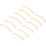 30Pcs Eco-Friendly Brass Curved Tube Beads, Curved Tube Noodle Beads, Lead Free & Nickel Free & Cadmium Free, Real 14K Gold Plated, 30x2mm, Hole: 1.5mm