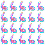 20Pcs 201 Stainless Steel Bunny Pendants, Rabbit, Easter Bunny, Rainbow Color, 16x12x1mm, Hole: 1.5mm