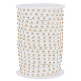 Faux Suede Cord, with Golden Tone Alloy Rivet, For Punk Rock Jewelry Making, White, 5x2.5mm, about 19.69 Yards(18m)/Roll