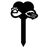 Acrylic Garden Stake, Ground Insert Decor, for Yard, Lawn, Garden Decoration, with Memorial Words Forever In Our Heart, Paw Print, 250x150mm