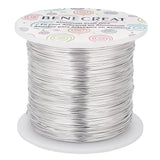 Round Aluminum Wire for Jewelry Making, with Spool, Platinum, 22 Gauge, 0.6mm, about 853.01 Feet(260m)/roll