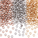 360Pcs 3 Colors 304 Stainless Steel Spacer Beads, Rondelle, Mixed Color, 1.5x0.8mm, Hole: 0.8mm, 120pcs/color