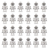 80Pcs Tibetan Style Alloy Pendants, Robot, Antique Silver, 18x11.5x4mm, Hole: 1mm