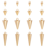 304 Stainless Steel Pendants, Spike/Cone, Golden, 6.5~18x3~7mm, Hole: 1.5~2mm, 24pcs/box