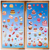 8 Sheets 8 Styles Dessert Theme PVC Waterproof Wall Stickers, Self-Adhesive Decals, for Window or Stairway Home Decoration, Food, 200x145mm, about 1 sheet/style