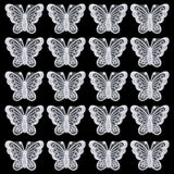 Butterfly Shape Polyester Lace Embroidery Sewing Ornament Accessories, for DIY Garment, Hat, Bag, White, 37x45x1mm