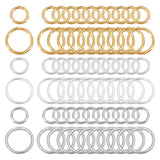 300Pcs 6 Style Brass Round Rings, Soldered Jump Rings, Closed Jump Rings, Soldered, Mixed Color, 50pcs/style