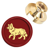 Golden Tone Wax Seal Brass Stamp Heads, for Wax Seal Stamp, Dog, 25x14.5mm