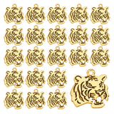 Alloy Pendant, Tiger, Antique Golden, 26.5x24x1.9mm, Hole: 2mm, 50pcs/box