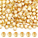 Brass Beads, Hexagon, Real 18K Gold Plated, 3x3x3mm, Hole: 1.6mm, 100pcs/box