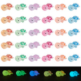 36Pcs 6 Colors Luminous Translucent Resin Sea Animal Cabochons, Little Turtle, Glow in Dark, Mixed Color, 23x13x8.5mm, 6pcs/color