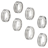 7Pcs 7 Size 201 Stainless Steel Wide Band Finger Rings for Men Women, Stainless Steel Color, US Size 7 1/4~13 1/4(17.4~22.3mm), 1pc/size