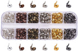 Iron Bead Tips Knot Covers, Mixed Color, 8x4mm, Hole: 1.5mm, Inner Diameter: 3mm, 564~624pcs/box