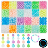 1020Pcs 24 Styles Luminous Acrylic Beads, Glow in the Dark, Round, Mixed Color, 6~8mm, Hole: 1.6~1.8mm