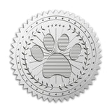 Custom Silver Foil Embossed Picture Sticker, Award Certificate Seals, Metallic Stamp Seal Stickers, Flower with Word Honor Roll, Paw Print, 5cm, 4pcs/sheet