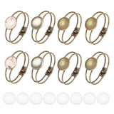 DIY Blank Dome Bangle Making Kit, Including Flat Round Brass Bangle Making, Glass Cabochons, Antique Bronze, 18Pcs/box