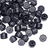 Plastic Stopper, Dispensing Industrial Syringe Barrel Tip Caps, Black, 12~12.5x10mm, 50pcs/box