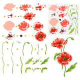 PET Hollow Out Drawing Painting Stencils, for DIY Scrapbook, Photo Album, Flower, 30x30cm