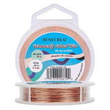Round Copper Wire for Jewelry Making, Long-Lasting Plated, Raw(Unplated), 24 Gauge, 0.5mm, about 198 Feet(66 yards)/roll