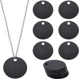 20Pcs Aluminum Blank Metal Tag, Flat Round, Black, 30mm