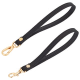 2Pcs 2 Style Leather Bag Wristlet Straps, Clutch Bag Handle, with Alloy Swivel Clasps, for Bag Accessories, Black, 20.5x1.2x0.9cm, 1pc/style