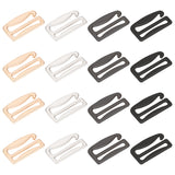 16Pcs 4 Colors Zinc Alloy Underwear Strap Buckles, Bra Hook, Number 9-Shaped, Mixed Color, 16.5x30x2.5mm, Inner Diameter: 1.5x24.5mm, 4pcs/color